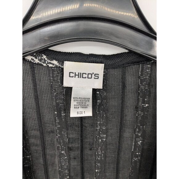 Vintage Chicos Sheer Kimono Women Size S Striped Open Front Mesh Coastal Capsule - Picture 10 of 10